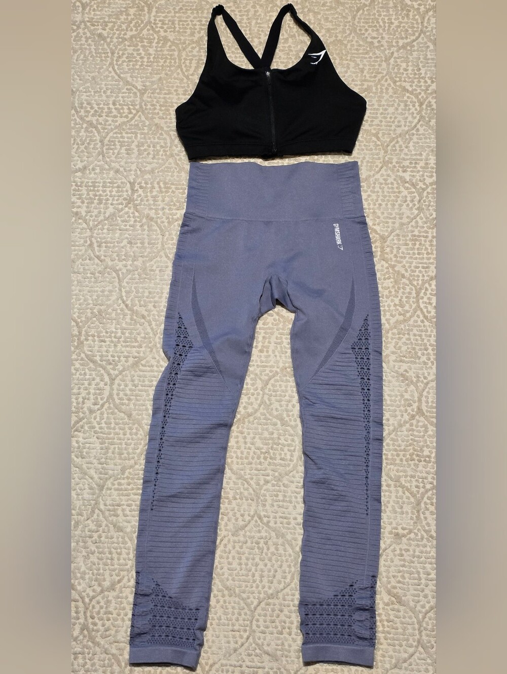 GYMSHARK Zip Up Sports Bra And Leggings Women's Small